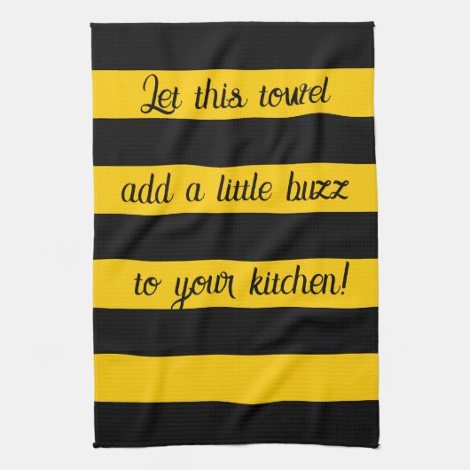 Grappig citaat Bijen Classic Bumble Bee Stripes Theedoek (Verticaal)