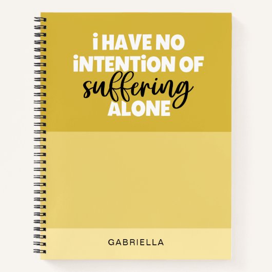 Grappig citaat Boter Geel Lijd Alleen Colorblock Notitieboek (Voorkant)