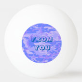 Grappig citaat camouflage pastel blauw patroon pingpongbal (Achterkant)