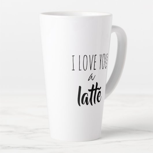 Grappig citaat dat ik van je hou. latte mok (Rechterhoek)