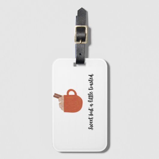 Grappig citaat en marshmallow bagagelabel (Voorkant (verticaal))