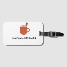 Grappig citaat en marshmallow bagagelabel