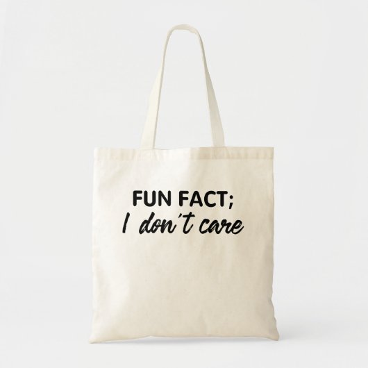 Grappig citaat, Fun Feit;het kan me niet schelen Tote Bag (Voorkant)