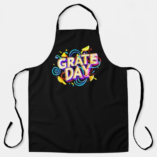 GRAPPIG CITAAT "GRATE DAY" FEESTELIJK ONTWERP SCHORT (Voorkant)