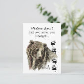 Grappig citaat Grizzly Beer Dood je Humor Briefkaart (Staand voorkant)