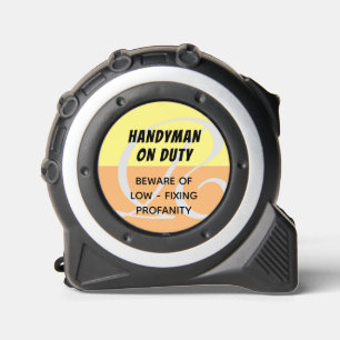 Grappig citaat Handyman in dienst monogram Rolmaat