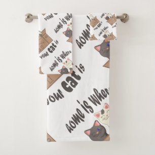 Grappig citaat Home is waar je kat is Bad Handdoek