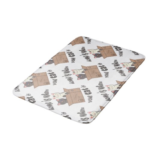 Grappig citaat Home is waar je kat is Badmat (Gekanteld)