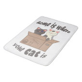 Grappig citaat Home is waar je kat is Badmat (Gekanteld)