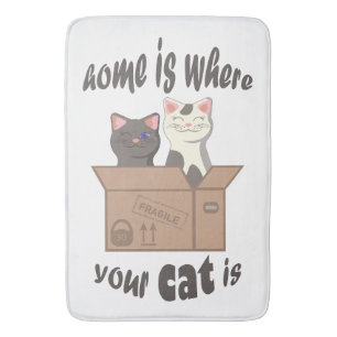 Grappig citaat Home is waar je kat is Badmat