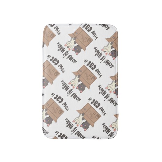 Grappig citaat Home is waar je kat is Badmat (Voorkant Verticaal)