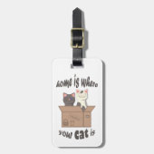 Grappig citaat Home is waar je kat is Bagagelabel (Voorkant verticaal)