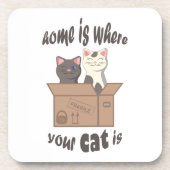 Grappig citaat Home is waar je kat is Bier Onderzetter (Voorkant)