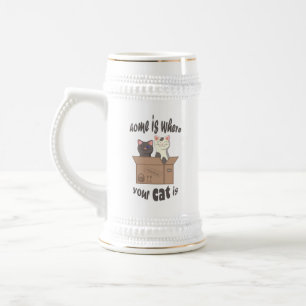 Grappig citaat Home is waar je kat is Bierpul