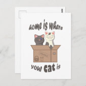 Grappig citaat Home is waar je kat is Briefkaart (Voorkant / Achterkant)