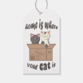 Grappig citaat Home is waar je kat is Cadeaulabel (Voorkant)