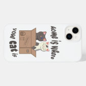 Grappig citaat Home is waar je kat is Case-Mate iPhone Case (Achterkant (horizontaal))