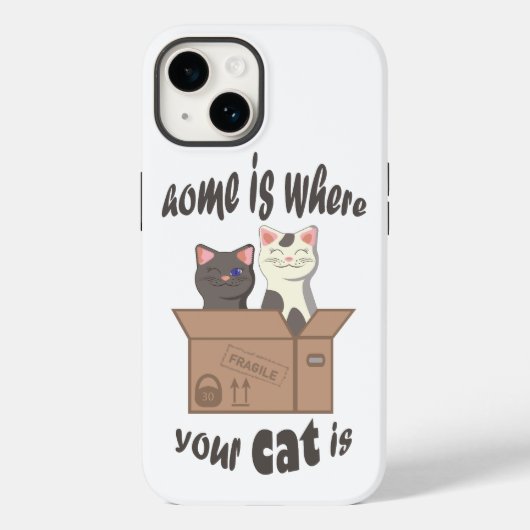 Grappig citaat Home is waar je kat is Case-Mate iPhone Case (Achterkant)