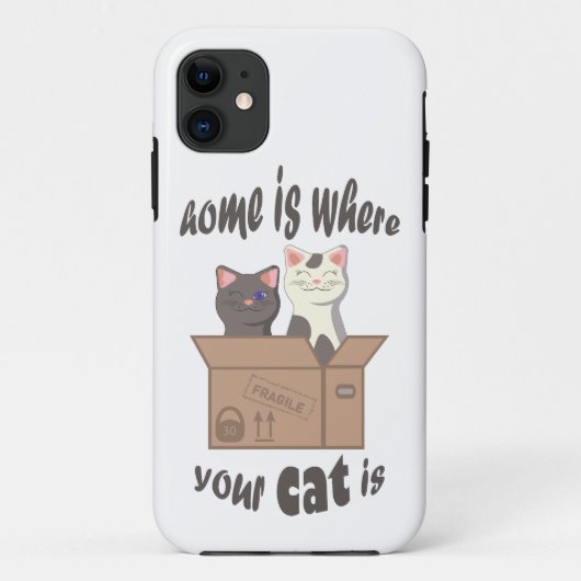 Grappig citaat Home is waar je kat is Case-Mate iPhone Case (Achterkant)