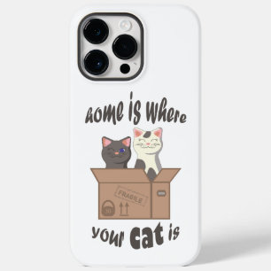 Grappig citaat Home is waar je kat is Case-Mate iPhone 14 Pro Max Hoesje