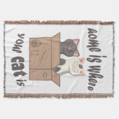 Grappig citaat Home is waar je kat is Deken (Voorkant)