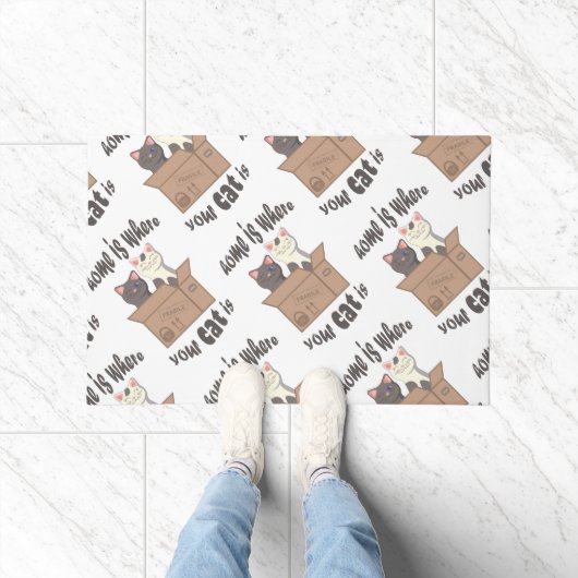 Grappig citaat Home is waar je kat is Deurmat (Binnen)