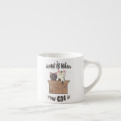 Grappig citaat Home is waar je kat is Espresso Kop (Rechts)