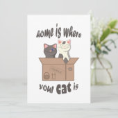Grappig citaat Home is waar je kat is Feestdagenkaart (Staand voorkant)