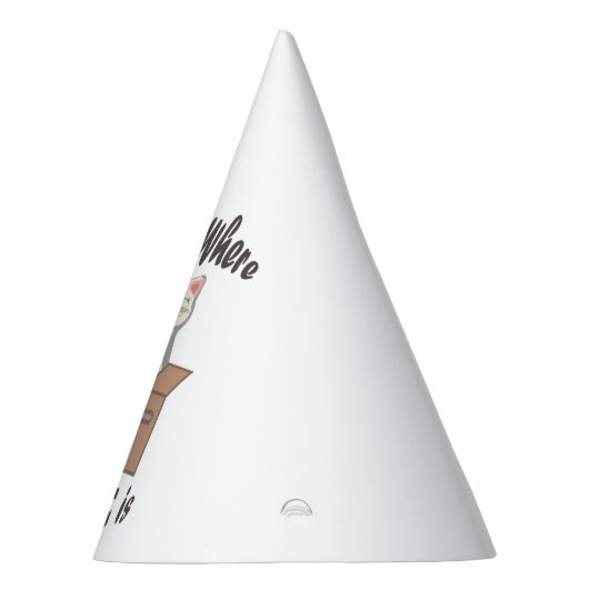 Grappig citaat Home is waar je kat is Feesthoedjes (Rechts)