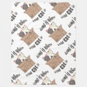 Grappig citaat Home is waar je kat is Fleece Deken (Voorkant)