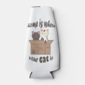 Grappig citaat Home is waar je kat is Flesjeskoeler (Voorkant)