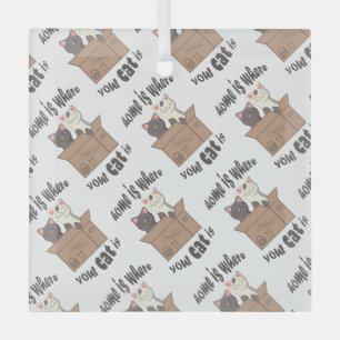 Grappig citaat Home is waar je kat is Glas Ornament