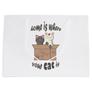Grappig citaat Home is waar je kat is Groot Cadeauzakje