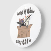 Grappig citaat Home is waar je kat is Grote Klok (Hoek)