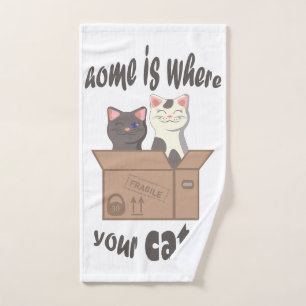 Grappig citaat Home is waar je kat is Handdoek