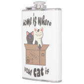 Grappig citaat Home is waar je kat is Heupfles (Links)