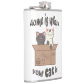 Grappig citaat Home is waar je kat is Heupfles (Rechts)