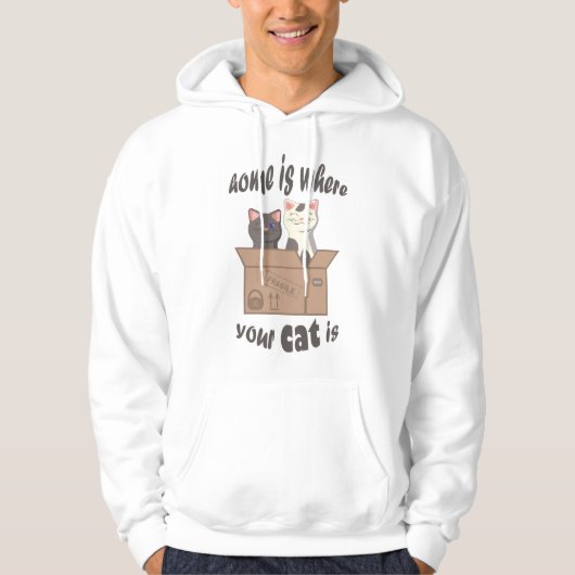 Grappig citaat Home is waar je kat is Hoodie (Voorkant)