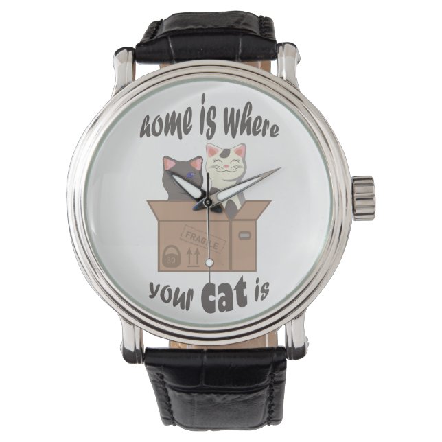 Grappig citaat Home is waar je kat is Horloge (Voorkant)