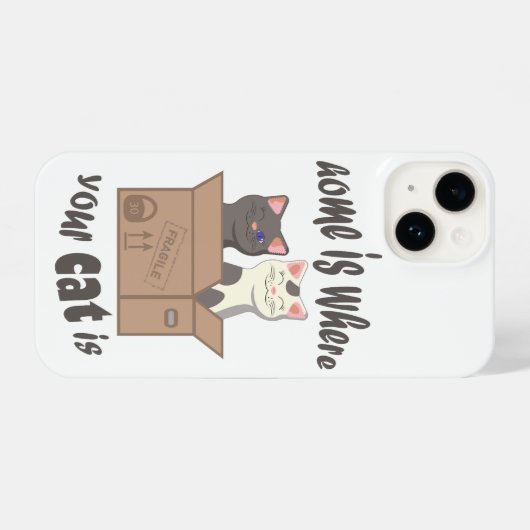 Grappig citaat Home is waar je kat is iPhone Hoesje (Achterkant horizontaal)