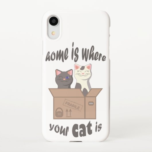Grappig citaat Home is waar je kat is iPhone Hoesje (Achterkant)