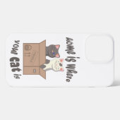 Grappig citaat Home is waar je kat is iPhone Hoesje (Achterkant horizontaal)