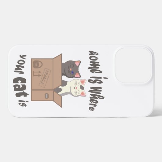 Grappig citaat Home is waar je kat is iPhone Hoesje (Achterkant horizontaal)