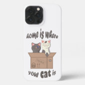Grappig citaat Home is waar je kat is iPhone Hoesje (Achterkant)