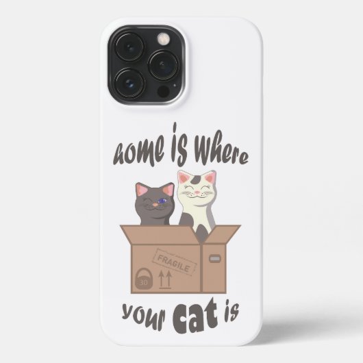 Grappig citaat Home is waar je kat is iPhone Hoesje (Achterkant)