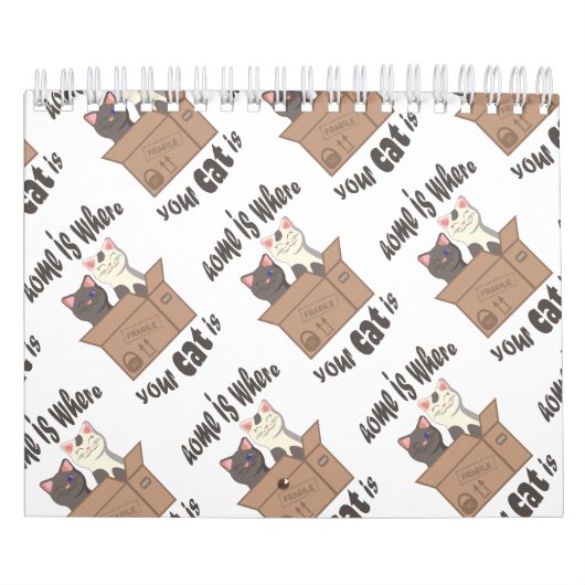 Grappig citaat Home is waar je kat is Kalender (Hoes)