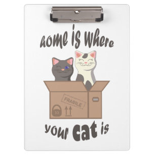 Grappig citaat Home is waar je kat is Klembord