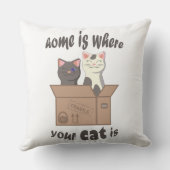 Grappig citaat Home is waar je kat is Kussen (Achterkant)