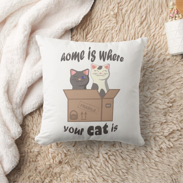 Grappig citaat Home is waar je kat is Kussen (Deken)