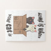 Grappig citaat Home is waar je kat is Legpuzzel (Horizontaal)